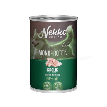 Nekko Monoprotein Królik z ryżem 400g - mokra karma dla dorosłych psów
