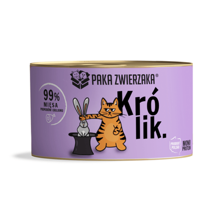 Paka Zwierzaka dla kota królik puszka 200g
