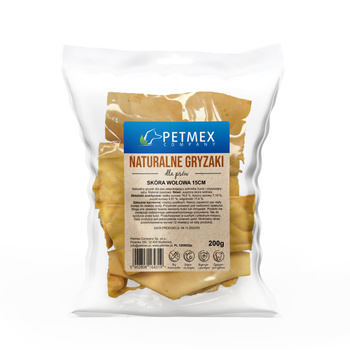 Petmex Skóra wołowa 15cm 200g - naturalny gryzak dla psów