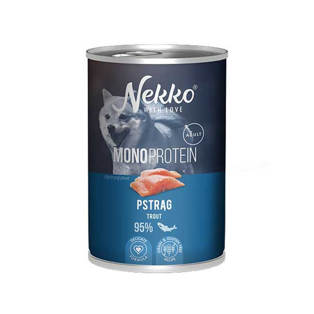 Nekko Monoprotein Pstrąg 400g - mokra karma dla dorosłych psów