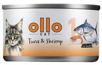 Ollo Cat nr1 tuńczyk z krewetkami 70g - mokra karma dla dorosłych kotów