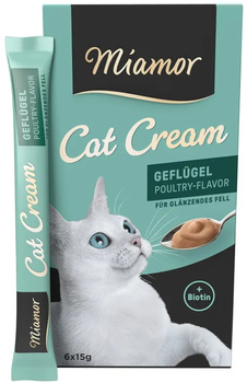 Miamor Cat Cream pasta z drobiem i biotyną 6x15g