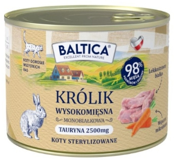 Baltica królik 185g - mokra karma dla dorosłych kotów