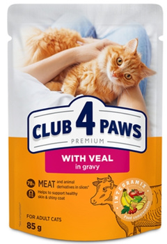 Club 4 Paws cielęcina w sosie saszetka 85g - mokra karma dla dorosłych kotów