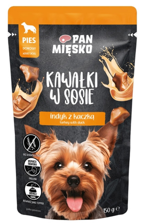 Pan Mięsko indyk z kaczką saszetka 150g - mokra karma dla dorosłych psów