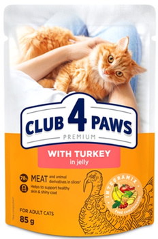 Club 4 Paws indyk w galarecie saszetka 85g - mokra karma dla dorosłych kotów