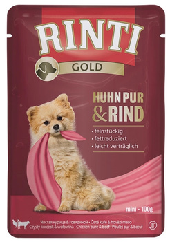 Rinti Gold Kurczak z wołowiną 100g - mokra karma dla dorosłych psów