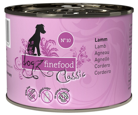 Dogz Finefood Classic N.10 Jagnięcina 200g - mokra karma dla dorosłych psów