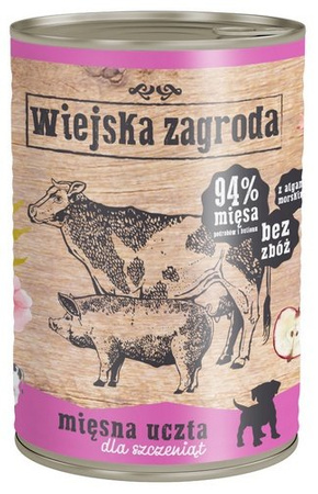 Wiejska Zagroda Mięsna uczta Puppy 400g - mokra karma dla szczeniąt