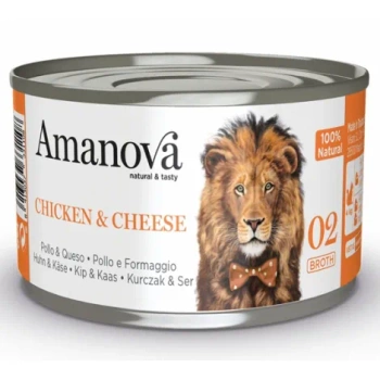 Amanova Cat Kurczak z serem w bulionie 70g - mokra karma dla dorosłych kotów