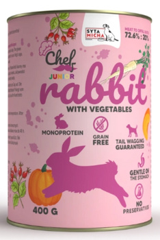 Syta Micha Chef Junior Królik z warzywami 400g - mokra karma dla szczeniąt