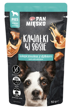 Pan Mięsko wieprzowina z dzikiem saszetka 150g - mokra karma dla dorosłych psów