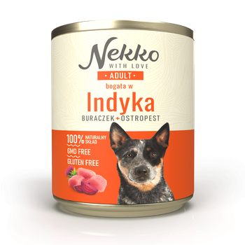 Nekko Indyk z burakiem i ostropestem 800g - mokra karma dla dorosłych psów