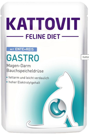 Kattovit Gastro kaczka z ryżem 85g - mokra karma dla dorosłych kotów