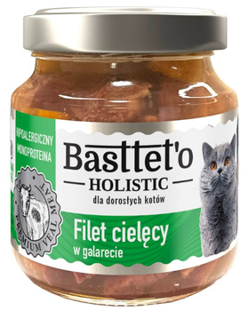 Basttet'o Holistic filet cielęcy w galerecie 130g - mokra karma dla dorosłych kotów