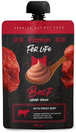 Fitmin For Life kremowy sos z wołowiny dla kota 100g