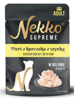 Nekko Supreme Kurczak z szynką w bulionie 70g - mokra karma dla dorosłych kotów