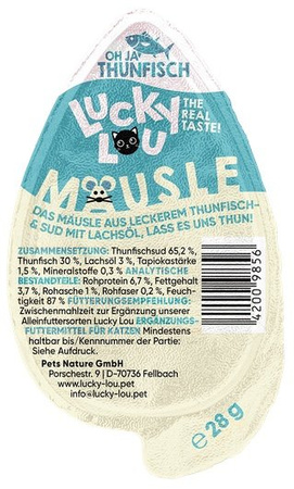 Lucky Lou Mausle Tuńczyk 28g - przysmak dla kotów