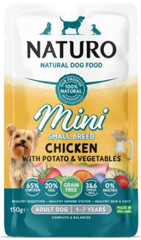 Naturo Mini kurczak z ziemniakami i warzywami saszetka 150g - mokra karma dla dorosłych psów