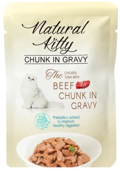 Natural Kitty kurczak, tuńczyk, wołowina w sosie 85g - karma mokra dla dorosłych kotów
