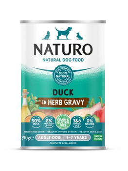 Naturo Grain & Gluten Free - kaczka w  ziołowym sosie puszka 390g