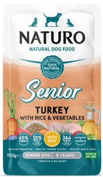 Naturo Mini Senior indyk z ryżem i warzywami saszetka 150g - mokra karma dla psów seniorów