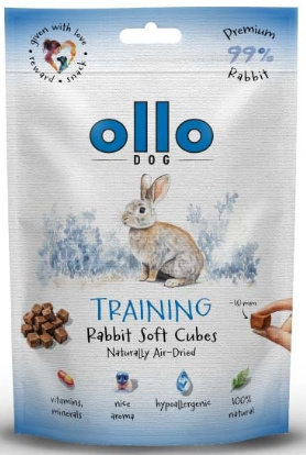 Ollo Air-Dried Rabbit Cubes 80g - przysmaki dla psa z królika