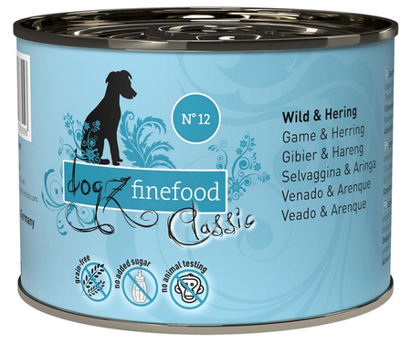 Dogz Finefood Classic N.12 Dziczyzna i śledź 200g - mokra karma dla dorosłych psów