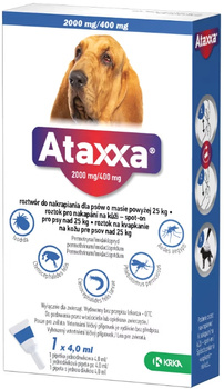 Ataxxa 2000mg/400mg powyżej 25kg - krople na pchły i kleszcze dla psa