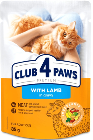 Club 4 Paws jagnięcina w sosie saszetka 85g - mokra karma dla dorosłych kotów
