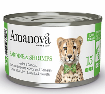 Amanova Cat Sardynka z krewetkami w galarecie 70g - mokra karma dla dorosłych kotów