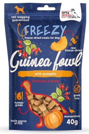 Syta Micha Liofilizowane przysmaki dla psa Perliczka z dynią FREEZY 40g