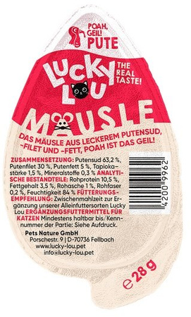Lucky Lou Mausle Indyk 28g - przysmak dla kotów