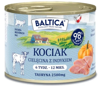 Baltica cielęcina z indykiem 185g - mokra karma dla kociąt