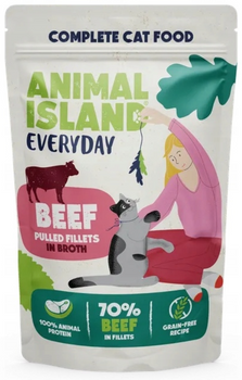 Animal Island Everyday szarpane fileciki z wołowiny w rosole 85g - mokra karma dla dorosłych kotów