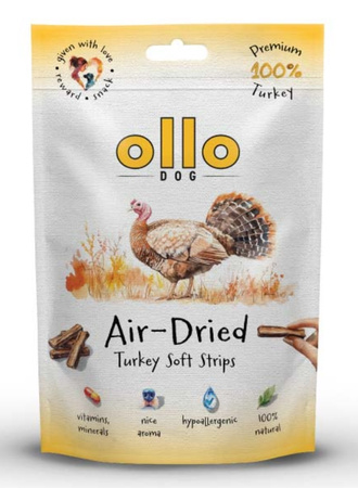 Ollo Air-Dried Turkey Strips 80g - przysmaki dla psa z indyka