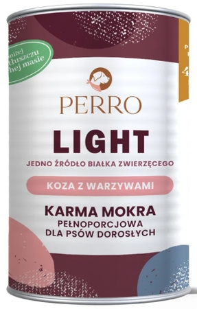 Perro LIGHT koza z warzywami 400g - mokra karma dla dorosłych psów