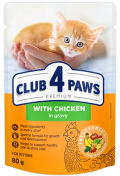 Club 4 Paws Kitten kurczak w sosie saszetka 80g - mokra karma dla kociąt