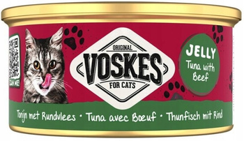 Voskes tuńczyk z wołowiną w galaretce puszka 85g - mokra karma dla dorosłych kotów