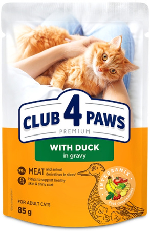 Club 4 Paws kaczka w sosie saszetka 85g - mokra karma dla dorosłych kotów