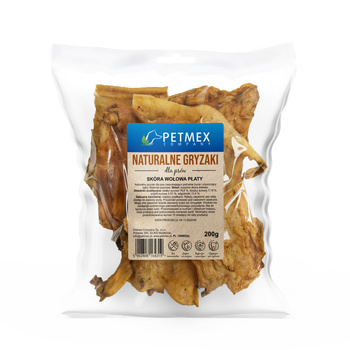Petmex Skóra wołowa płaty 200g - naturalny gryzak dla psów