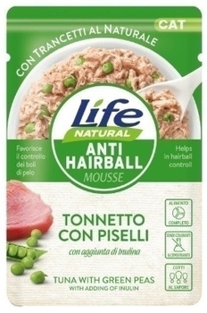 Life Cat Anti Hairball tuńczyk z groszkiem 70g - mokra karma dla kota