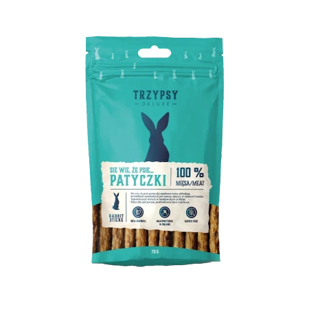 Trzypsy Deluxe patyczki z królika 70g - przysmak dla psów
