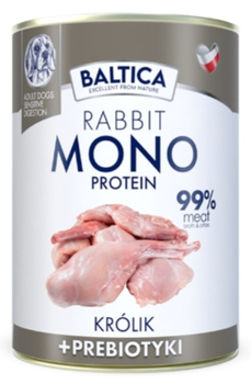 Baltica Mono królik z prebiotykami 400g - mokra karma dla dorosłych psów