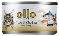 Ollo Cat nr3 tuńczyk z kurczakiem i krewetkami 70g - mokra karma dla dorosłych kotów