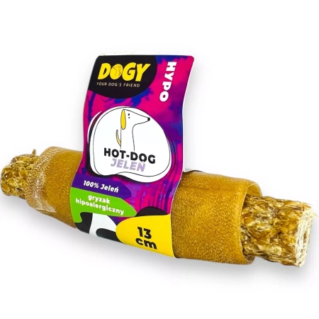 Dogy Hot Dog z jelenia 13cm - naturalny gryzak dla psa