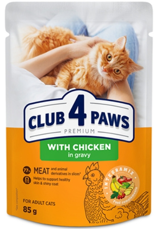 Club 4 Paws kurczak w sosie saszetka 85g - mokra karma dla dorosłych kotów