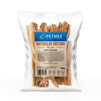 Petmex Skóra barania 100g - naturalny gryzak dla psów