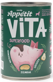Comfy Appetit Vita Superfood wieprzowina puszka 400g - mokra karma dla dorosłych psów