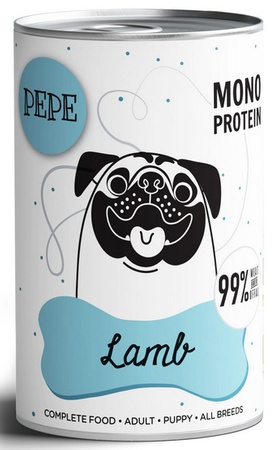 Pepe Monoprotein jagnięcina 400g - mokra karma dla psów